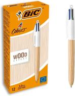 Scatola 12 penne Bic 4 Colours Wood