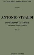 Concerti Per Vl., Archi E B.C.: In Mi Min. Rv 278 F I, 37 - T 93 Opere Strumentali Di A. Vivaldi (Malipiero)