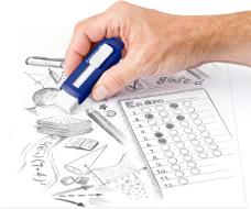 Gomma eraser a scorrimento blu