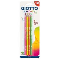 Confezione 4 matite colorate Giotto Laccato Fluo