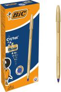 Scatola 20 penne Bic Cristal Shine oro punta media colore blu