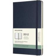 Moleskine 18 mesi - Agenda settimanale blu zaffiro - Large copertina rigida 2021-2022