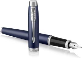 Penna stilografica Parker IM Matte Blue Chrome Trim punta media (1931654)