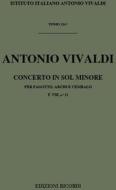 Concerti Per Fg., Archi E B.C.: In Sol Min. Rv 496 F Viii, 11 - T 214 Opere Strumentali Di A. Vivaldi (Malipiero)