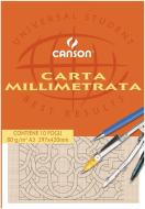Blocco 10 fogli carta millimetrata formato A3 cm 29,7x42