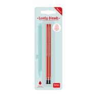 2 pezzi Refill Penna Gel Legami Friends 0,5mm inchiostro rosso Lovely (REFCPP0003)
