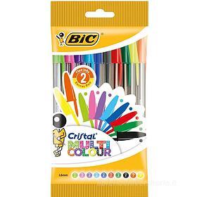 Confezione 10 penne a sfera Bic Cristal Multicolor colori assortiti: Penne  a sfera di Bic
