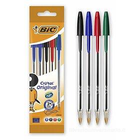 Blister 5 penne a sfera colorate Cristal Original: Penne a sfera di Bic
