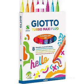 Confezione 8 pennarelli Giotto Turbo Maxi Fluo: Pennarelli di Fila