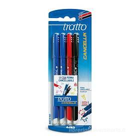Confezione 4 penne colorate cancellabili Tratto Cancellik: Penne
