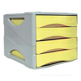 Cassettiera porta documenti 4 cassetti grigio giallo: Porta documenti di  Arda