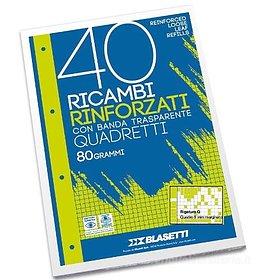 RICAMBI A4 - Rigo A 1/2° elementare - con RINFORZO BUCHI - POOL OVER 100 Gr  40 Fogli 21x30