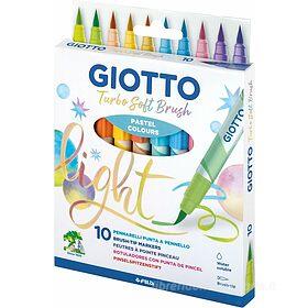Confezione 10 pennarelli con punta a pennello Giotto Turbo Soft Brush  Pastel: Pennarelli di Fila