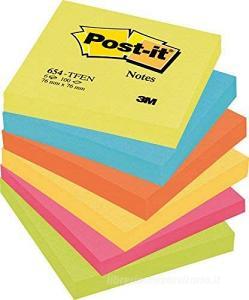 Confezione 6 blocchetti colorati notes adesivi Post-It mm 76x76