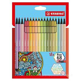 Astuccio 18 penne colorate Stabilo Pen 68: Pennarelli di Stabilo