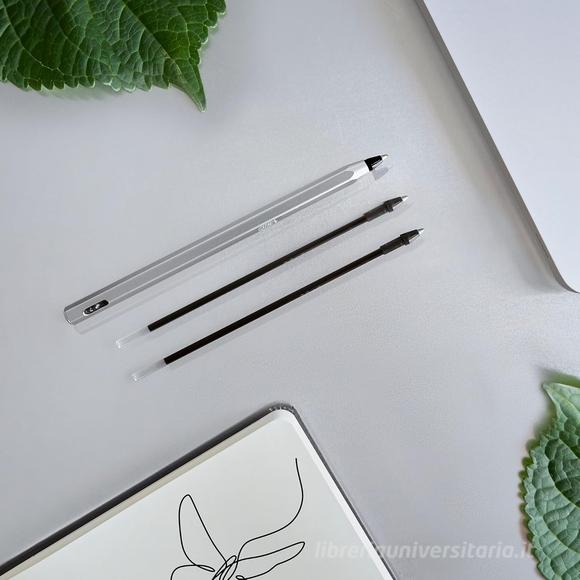 Confezione 1 penna a sfera ricaricabile e 2 refill Bic Cristal Re New colore blu