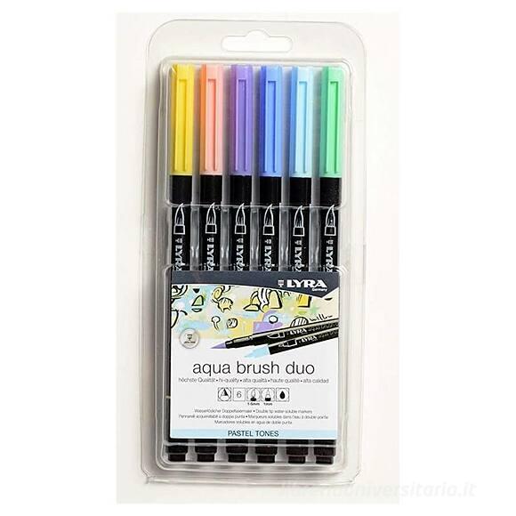 Set 6 pennarelli a doppia punta Lyra Aqua Brush Duo Primary