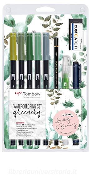 Set colori da lettering toni verdi