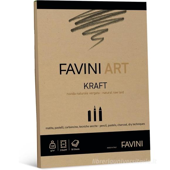 Blocco collato da disegno 50 fogli formato A4 Art Kraft 120 gr