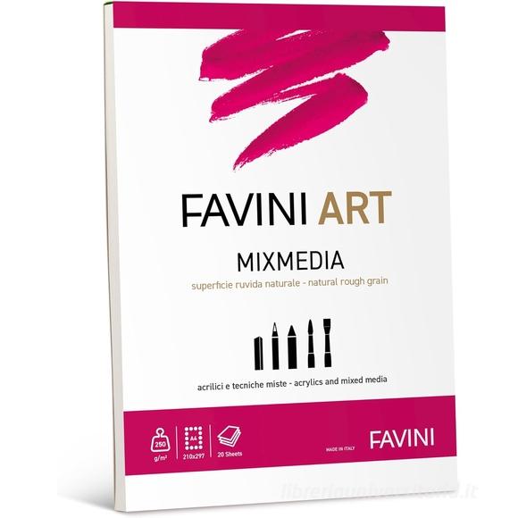 Blocco collato da disegno 20 fogli formato A4 Art Mixmedia 250 gr