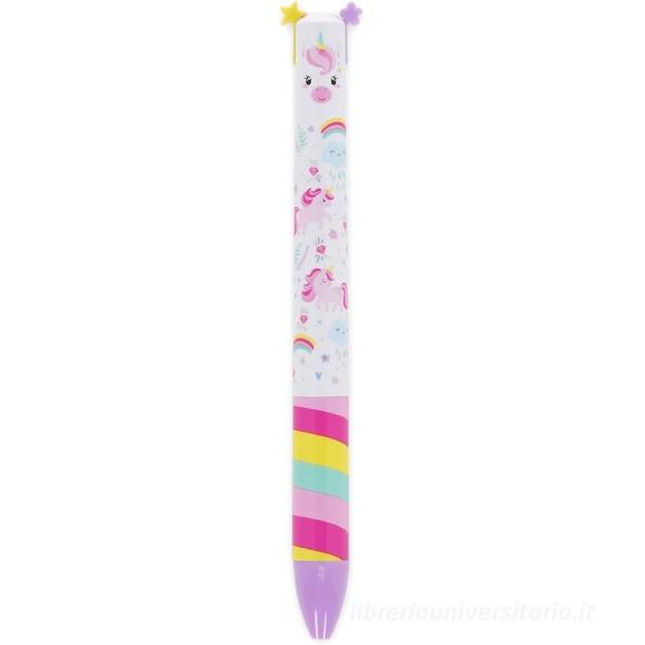 Penna Click&Clack due colori viola e rosa Unicorn