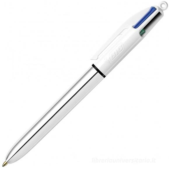 Penna 4 colori Shine argento