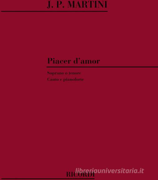 Piacer D'Amor Per Voce E Pianoforte (Soprano/Tenore)