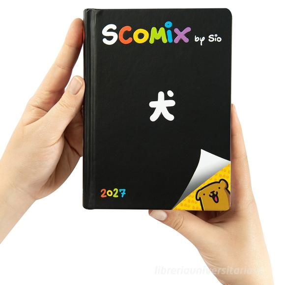 Agenda 16 mesi Medium Scomix by Sio Black Copertina rigida-Diario scolastico 2026-2027