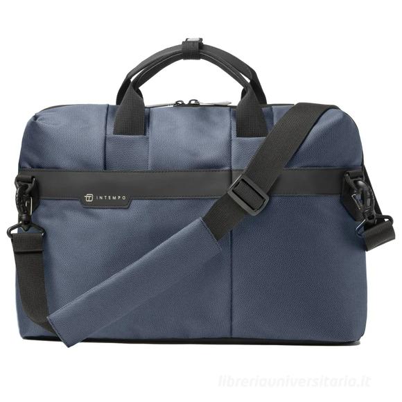 Borsa a 2 manici Slim Job in tessuto blu cm 43x33x10 (9216JBL32)