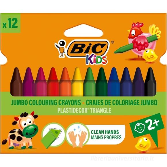 Confezione 12 pastelli a cera con fusto triangolare Plastidecor