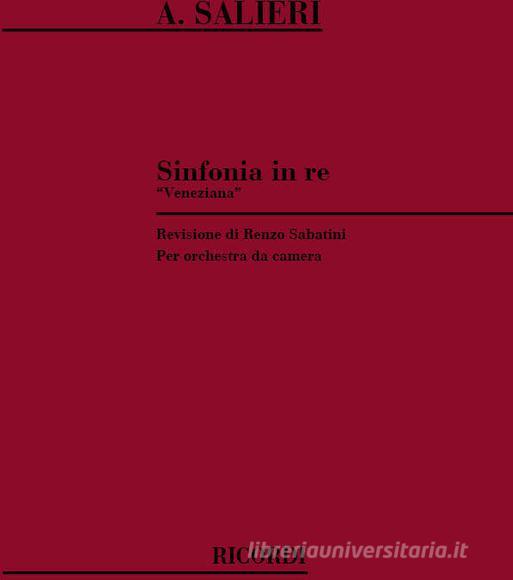 Sinfonia In Re 'Veneziana' Per Orchestra Da Camera Ed. R. Sabatini - Partitura