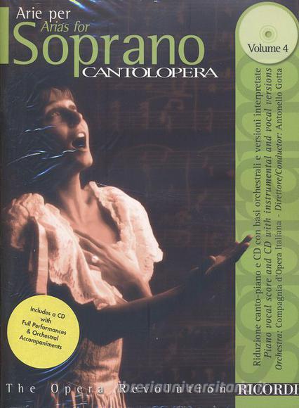 Cantolopera: Arie Per Soprano Vol. 4 Per Voce E Pianoforte Cantolopera - Spartito + Cd