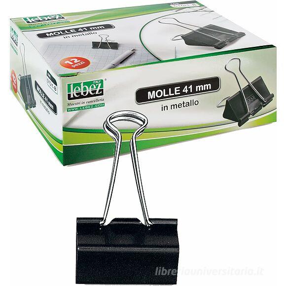 Confezione 12 mollette fermacarte 41 mm