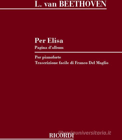 Per Elisa Per Pianoforte - Facilitata Ed. F. Del Maglio