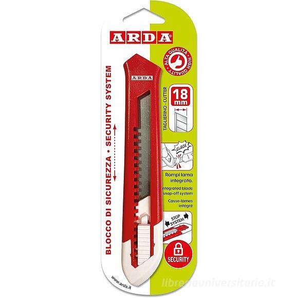 Cutter in plastica con blocco di sicurezza 18 mm