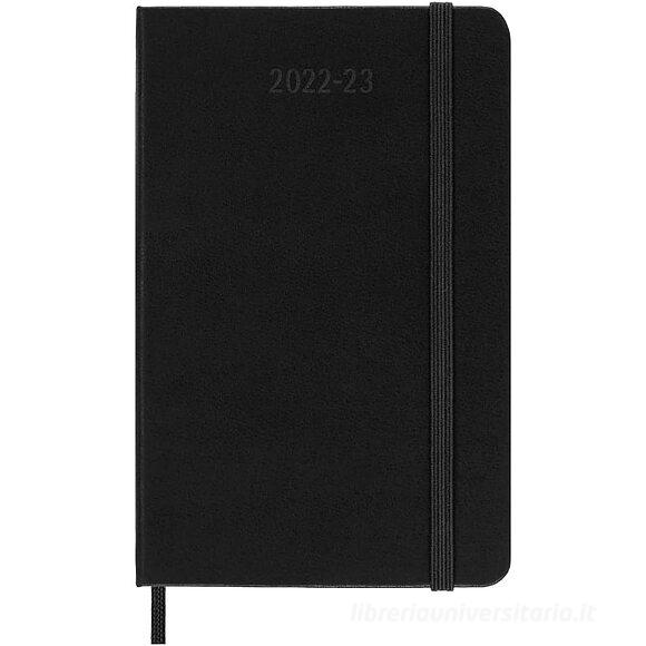 Moleskine 18 mesi - Agenda settimanale orizzontale nero - Pocket copertina rigida 2022-2023