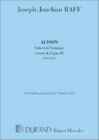 Alison Op. 82 Transcription Pour Piano Par T. Lack Partition