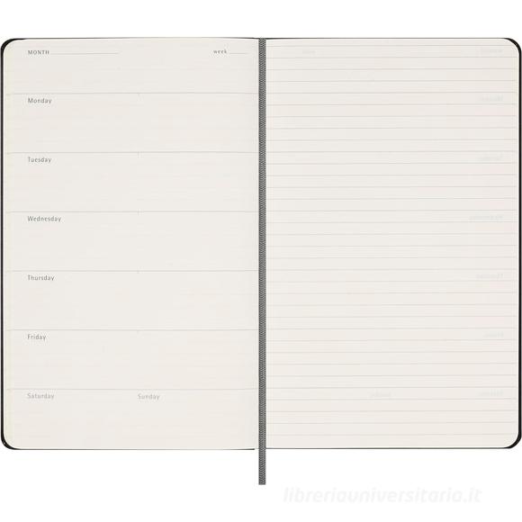 Moleskine 12 mesi - Agenda settimanale non datata Undated Weekly Planner nero - Large copertina rigida