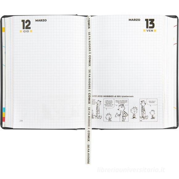 Comix 2025-2026. Agenda 16 mesi standard. Nero e argento