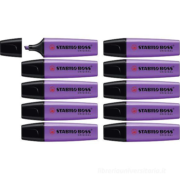 Confezione 10 evidenziatori Stabilo Boss Original colore lavanda