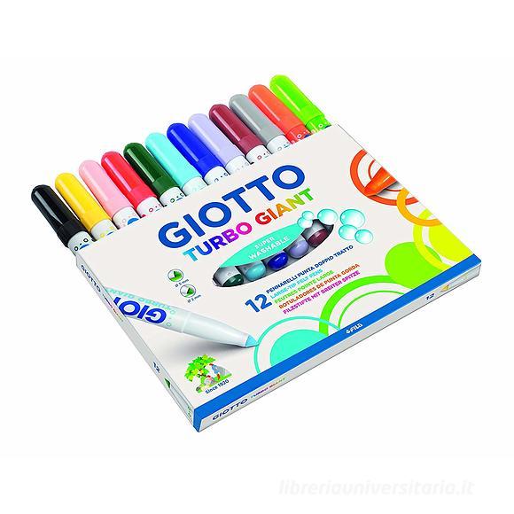 Confezione 12 pennarelli lavabili a punta larga Turbo Giant