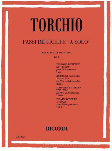 Passi Difficili E A Solo Per Flauto E Ottavino - Volume I