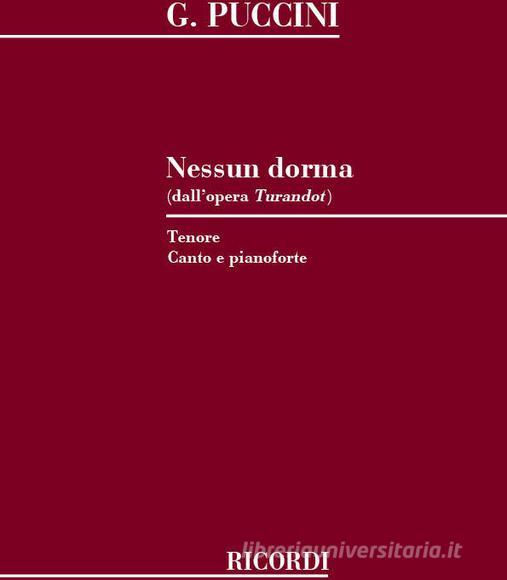 Turandot: Nessun Dorma Per Tenore E Pianoforte