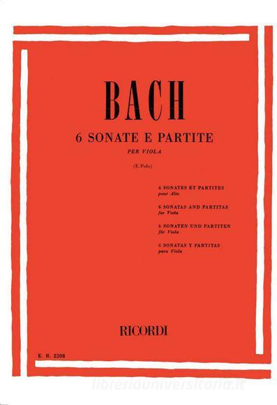 6 Sonate E Partite Bwv 1001 - 1006 Trascrizione Per Viola Ed. E. Polo