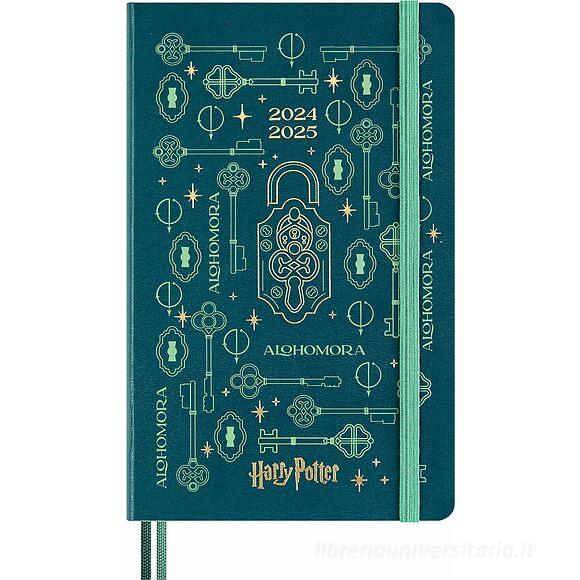 Moleskine 18 mesi - Agenda settimanale Limited Edition Incantesimi Harry Potter Alhomora - Large copertina rigida fosforescente 2024-2025