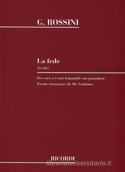 La Fede Per Coro A Tre Voci Femminili Con Pianoforte