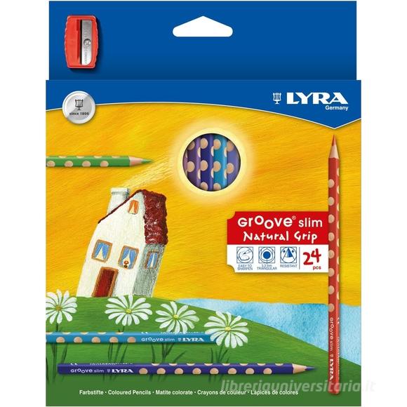 Matite colorate Lyra Groove slim natural grip 24 pezzi