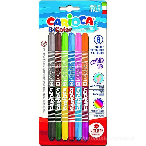 Confezione 6 pennarelli super lavabili a doppia punta BiColor