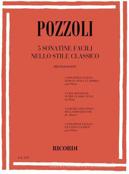 5 Sonatine Facili Nello Stile Classico Per Pianoforte Spartito