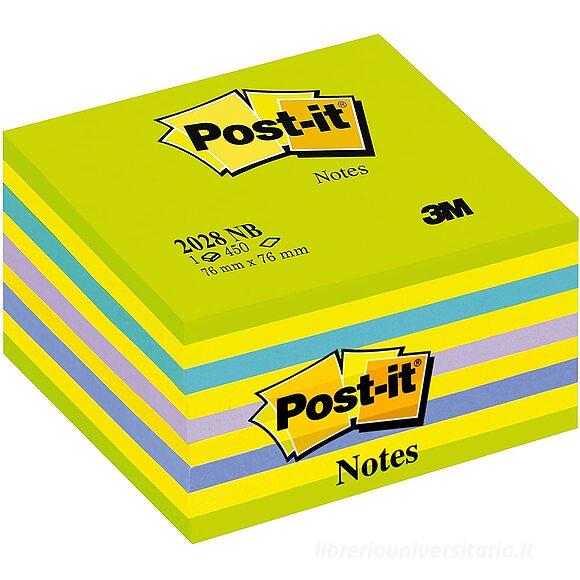 Blocchetto da 450 notes adesivi Post-It mm 76x76 verde blu